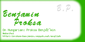 benjamin proksa business card